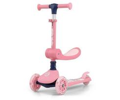 Hulajnoga Trójkołowa Dla Dzieci Koła Led Scooter Milly Mally Fuzzy Pink