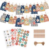 24Pack 24 Days Hanging Advent Calendars Christmas Advent Calendar Bags Candy Gift Bags For Adults And Kids onesize įvairiaspalvis