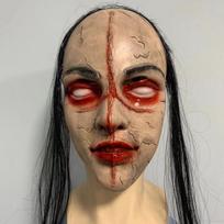 Scary Halloween Ghost Latex Horror Mask Cosplay Props Rotten Face Headgear NoPupil