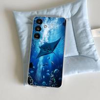 Manta Ray Ocean Animal Phone Case For Samsung S30,23,21,22,20, FE lite,S10,9,8,7 PIus Note20ultra Transparent SamsungS7