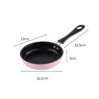 Long Handle Fry Egg Pan with Anti-stick Coating Omelette Pot Mini Non-stick Pan  Bacon Pink-Style B