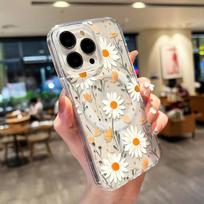 Pink Flower For Magsafe Wireless Charger Case For iPhone 17 Pro Case iPhone 13 15 11 12 14 16 Pro Max Air Clear Magnetic Cover iPhone 15
