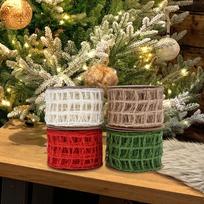 4 Rolls Mesh Burlap Wired Ribbon 2.5 inch x 10 Yards for Bow Wreath Packaging Party Decoration