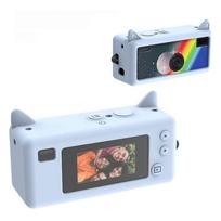 Creativity Silicone For Kodak Camera Protective Case Cat Ear Camera Accessories Protective Box Shockproof Case for Kodak Camera mėlyna