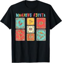 Cinco de Mayo Mahjong Tiles Mexican Player Chinese Tile Game T-Shirt S įvairiaspalvis