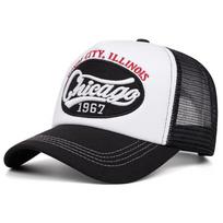 Embroidery Baseball Cap Outdoor Sponge Mesh Cap Summer Shade Breathable Mesh Truck Driver Cap Adjustable 55-61cm