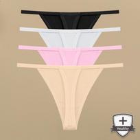 4Pcs Women's Cotton Thongs Sexy Thin Waist Underwear Traceless Low Waist G-string Sports T-Back Female Breathable Panties S-XL S&4pcs