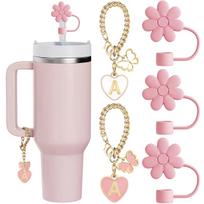 5PCS Straw Cover Cap Straw Toppers And Letter Charms For Stanley 30&40 Oz Tumbler With Handle Cup 10mm Straw Tumbler Accessories