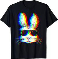 Bunny Trippy Vaporwave Easter Techno Rave EDM Music Party T-Shirt Unisex T-Shirt M