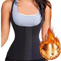 Waist Trainer Vest Slimming Corset For Women Weight Loss Body Shaper Sauna Suit Compression Shirt Belly Girdle Shapewear XL juoda
