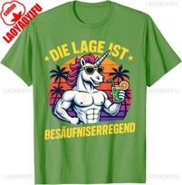 Die Lage Ist Besäufniserregend Carnival Hangover T Shirt Black Cotton Funny German Text Summer Party Graphic Tee Unisex Vintage S