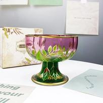 Austria Vintage Hand Painted Champagne Wine Glasses Cup Crystal Glass Red Wine Cup Pink Ice Cream Bowl Flower Goblet Glasses 1PCS