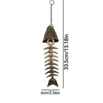 1 vnt. Vintažinis vėjo varpelis su kaulo dizainu Metalo ornamentas Varpeliai Durų dekoravimui Sodo ir namų dovana Rankų darbo kabantis dekoras 33.5x6cm ruda