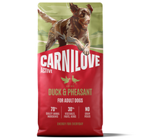CARNILOVE ACTIVE Dog Duck & Pheasant sausas pašaras šunims , 1.5 kg