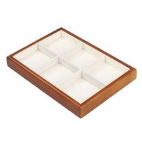 Velvet Wood Rings Tray Multi-Grids Jewelry Box Wooden Holder Ring Drawer Ring Earring Holder  Home style 2