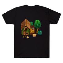 Harajuku Stardew Valley Chicken Coop T Shirt Funny Game Graphic Tee Fashion Cartoon Print Cotton Tee Pixel Block Unisex Clothing S įvairiaspalvis