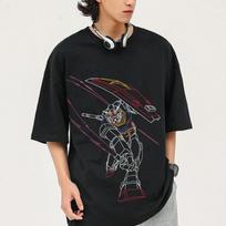 2026 New Mobile Suit Gundam cartoon Print T-shirt Short Sleeve T-shirt Men's and Women's T-shirt Sports Fitness T-shirt S įvairiaspalvis