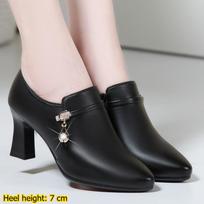 Stylish Pointed-toe Single Shoes with Side Zipper, Versatile and Elegant Women's Shoes for Spring and Autumn 35