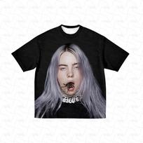Billie Eilish Retro Pattern Tshirt 2026 Summer Unisex Womens Hip Hop Clothing Y2k Luxury Fashion Street Style Pure Cotton Tshirt L