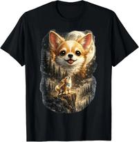 Chihuahua Howling To The Moon Tee Vintage 90s Retro Animal T-Shirt S įvairiaspalvis