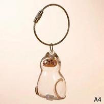 1/6pcs Transparent Cat Hair Storage Box Memorial Keychain Pet Fur Storage Container Hanging Pendant for Cat Lovers