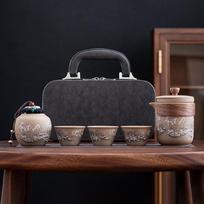 Handcrafted Ceramic Teapot Set Hand-made Vintage Elegant Teapot Tea Cup Set Office Desk Companion Four piece Set