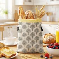Reusable Beeswax Bread Bags for Homemade, Natural Linen Sourdough Bread Storage Bag with Buckle, Large Capacity Food Storage Beeswax Cloth Bags