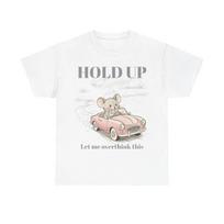 Mouse in Pink Car T Shirt Funny Humor Lover  vintage Washed designer clothes homme Breathable graphic fashion Soft Stylish S įvairiaspalvis