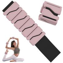 1Pcs 1Lbs Adjustable Wrist Ankle Weights - Silicone Strength Training Bracelets For Yoga Running Swimming - Women & Men rožinė