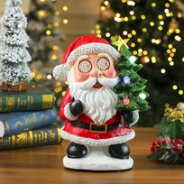 Christmas Resin Santa Snowman Elk Music Box Lighted Decor For Holiday Gift Kids Santa Claus