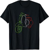 Vintage Motor Scooter in Italy Flag Colors T-Shirt S įvairiaspalvis