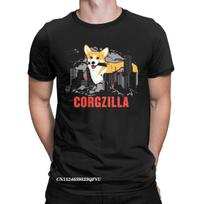 Men CORGZILLA Corgi Dog Tshirt Pup Fluff Pet Premium Cotton Clothing Funny Harajuku Manga Tees Party T-Shirts S įvairiaspalvis