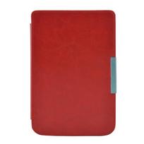 6 inch E-Reader Protective Case Shockproof Leather Back Cover Anti-fall Microfiber Lining for Pocketbook Touch Lux 2 3/Basic 2 3 raudona