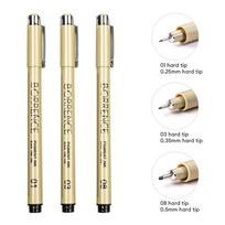 Borrence 9 Tip Pigment Liner Micron Ink Marker Pen for Manga Draw Sketching Needle Pen Hook Line Pen Stationery Set Art Supplies