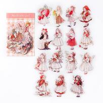 Journal GO 30pcs Fairy Tale Forest Girl Stickers for Card Scrapbooking Planner Card Notebook Collage Decoration Girl Stickers
