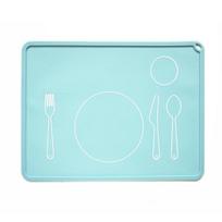 Table Mat Anti-stick Anti-scalding Food Grade Thicken Kindergarten Children Dinner Silicone Mat for Gift mėtų žalios spalvos
