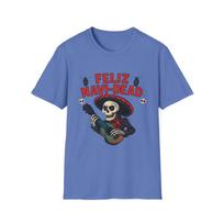 Unisex Softstyle T-Shirt Skeleton Guitar Sombrero Funny Spooky Christmas S įvairiaspalvis