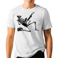 Skeleton Playing Guitar Halloween T-shirt - Rock And Roll Graphic Tee S įvairiaspalvis