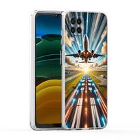 Soft Cover for Samsung Galaxy A25 A23 A22 A52S A52 A55 A72 A41 A31 A13 A11 Transparent Phone Case Travel-Nspired Airplane Route for Samsung A05s
