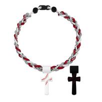 Braided Chain Baseball Pendant Necklace Tornado Design Tornado Necklace  Special Occasions 1