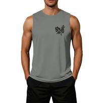 Men's Loose Fit Sleeveless Casual Tank Top Flag Inspired Graphic Print Lightweight Summer Shirt for Outdoor Activities and Everyday Wear S
