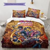JoJo's Bizarre Adventure Patterned Pillowcase & Duvet Cover Set 3-Piece Anime Bedding Decor Great Gift for Fans YUN6516 135x200cm