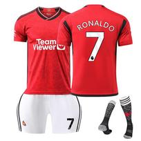 2023-24 „Manchester United“ namų #7 RONALDO sportinio treniruočių marškinėlių rinkinys su kojinėmis paaugliams, vaikams, suaugusiems futbolo aprangos komplektai 16