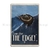 Mfoever Grim Fandango Travel Posters The Edge Metal Plaque Vintage Garage Create Club Customize Tin Sign Poster 20x30cm（7.8x11.8inch）