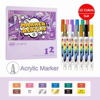 12/24/36/48/120 Colors Acrylic Paint Pens Hard Tip Marker Pen for Rock Painting Stone Ceramic Glass DIY Art Supplies Stationery