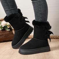 Moteriški dirbtinio kailio sniego batai, platforminiai žieminiai ankle boots moterims 36 juoda