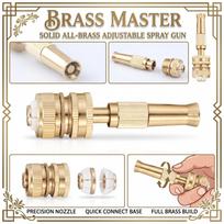 High Pressure Garden Hose Nozzle Water Spray Gun Adjustable Metal Watering Tool for Cleaning Washing Windows Car Patio Lawn One Size