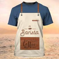 Barista Style Make Coffee 3D Print Summer Men's Round Neck T-shirt Casual Short Sleeve Oversized Pullover Fashion Men Clothing S