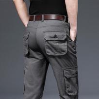 Darbo apranga Kelnės Lauko Vyrai Vasaros Baggy Tiesios Kelnės Pantalones Cargo Camping Kombinezonai Kelnės 38 pilka