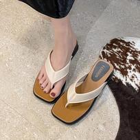 Women's Thick-Soled Height-Enhancing Wedge Flip-Flops, Korean Style Summer Sandals with Toe-Post Design and Cushioned Feel 38-39 (run small by one size)